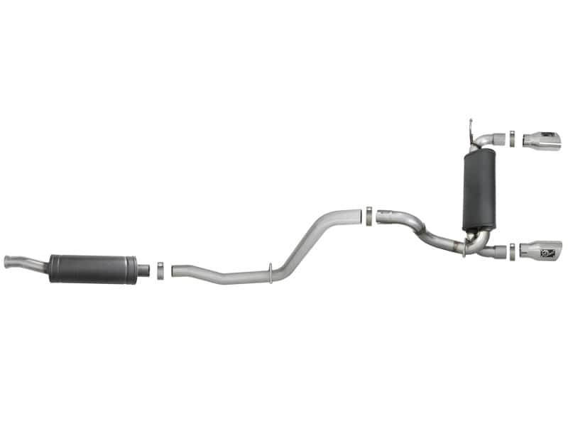aFe — aFe Rebel Series 2.5in 304 SS Cat-Back Exhaust w/ Polished Tips 2018+ Jeep Wrangler (JL) V6 3.6L
Cat-Back Exhaust - view 4