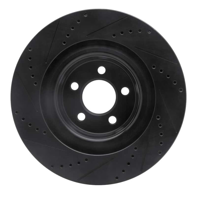 R1 Concepts — R1 05-23 Chrysler 300 Front Left Drilled & Slotted Black Brake Rotor
R1 Brake Rotor Drill - view 5