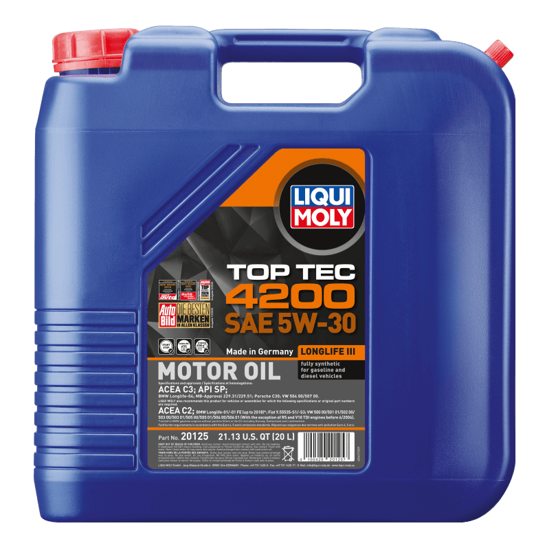 LIQUI MOLY — LIQUI MOLY 20L Top Tec 4200 New Generation Motor Oil SAE 5W30 - view 2