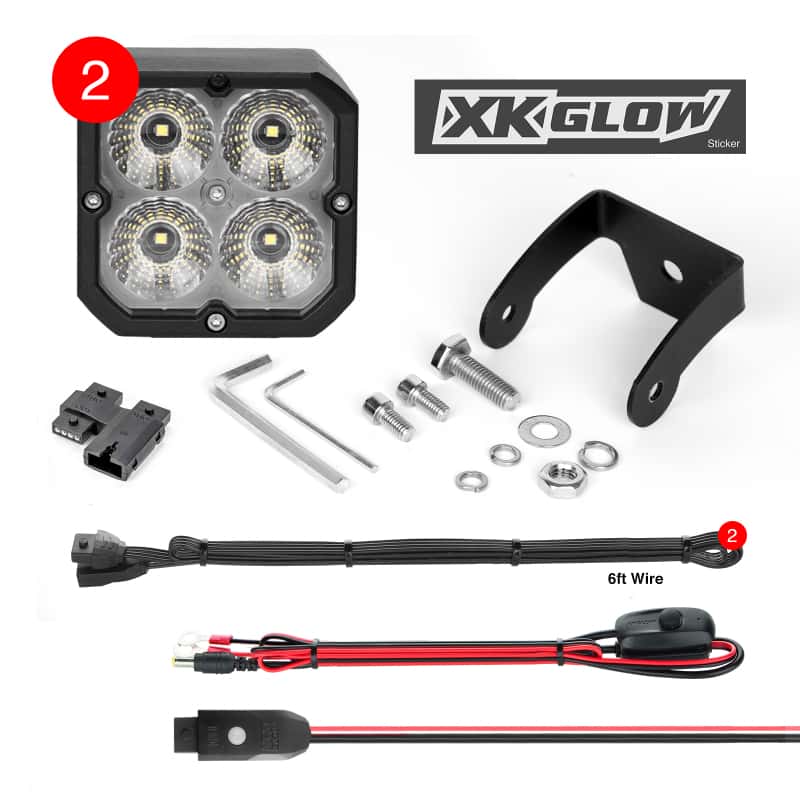 XKGLOW — XK Glow XKchrome 20w LED Cube Light w/ RGB Accent Light Kit w/ Controller- Flood Beam 2pc - view 1