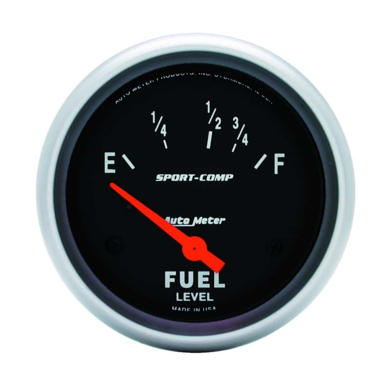 AutoMeter — AutoMeter Gauge Fuel Level 2-5/8in. 16 Ohm(e) to 158 Ohm(f) Elec Sport-Comp
2-5/8" FUEL LEVEL, 1 - view 2