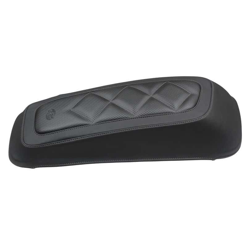 Mustang Motorcycle — Mustang 08-21 Harley FL Touring Saddlebag Lid Covers Diamond Stitch - Black - view 1
