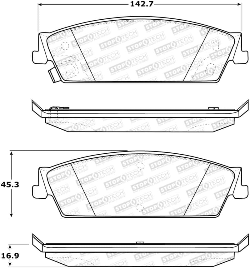 Stoptech — StopTech Street Brake Pads
Brake Pads W/Hrdwr - view 1