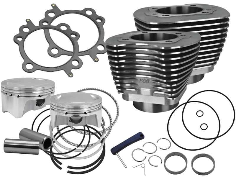 S&S Cycle — S&S Cycle 99-06 BT 4in Bore 4in Stroke Cylinder Kit - Wrinkle Black w/ Highlight - view 1
