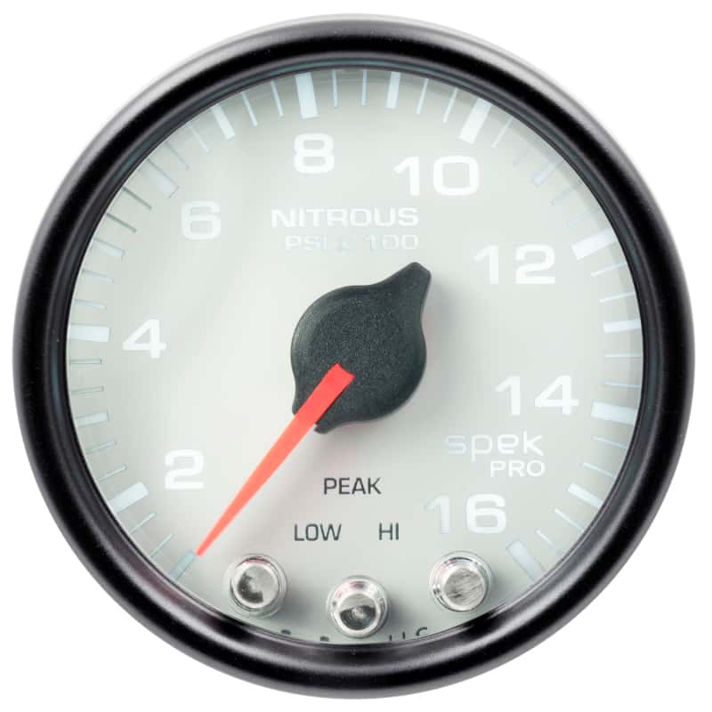 AutoMeter — Autometer Spek-Pro Gauge Nitrous Press 2 1/16in 1600psi Stepper Motor W/Peak & Warn Wht/Blk
GA 2" N2O WCB SPEK - view 2