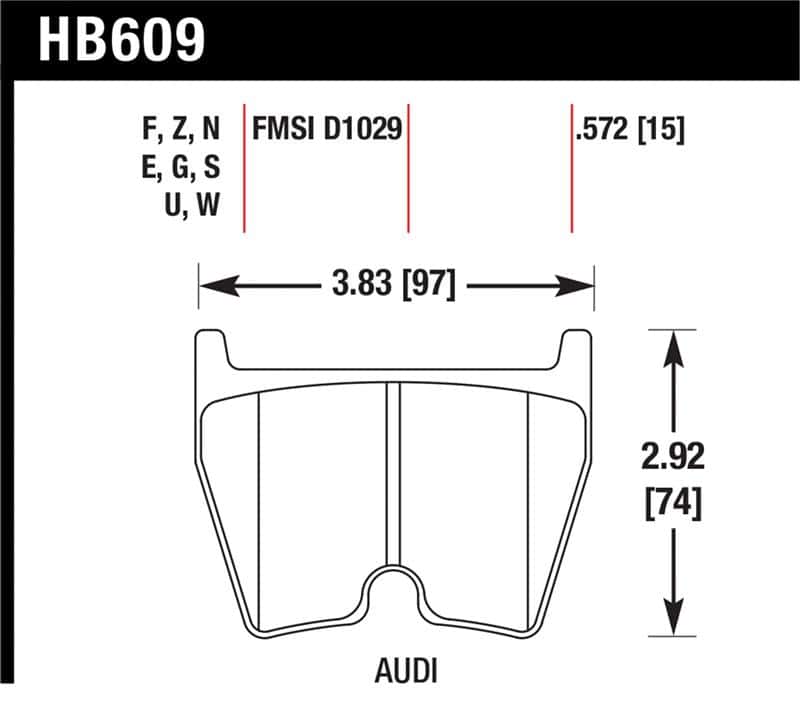 Hawk Performance — Hawk 08-11 Audi R8/07-08 RS4/03-04 RS6 / 02-03 VW Phaeton DTC-60 Front Race Brake Pads
Disc Brake Pad - view 1