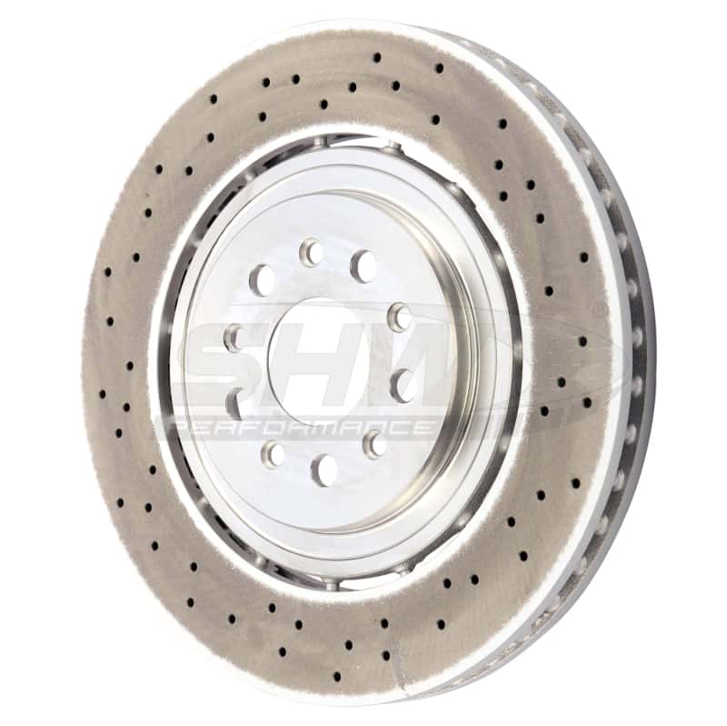 SHW Performance — SHW 15-21 Maserati Ghibli 3.0L w/Sport Pkg Front Cross-Drilled Lightweight Brake Rotor (670030935) - view 2