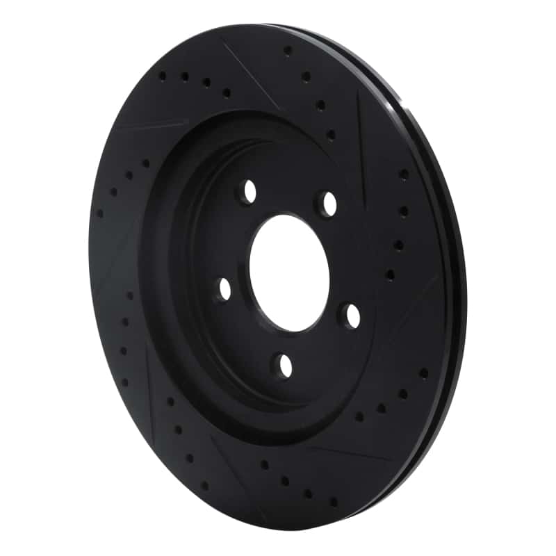 R1 Concepts — R1 05-14 Ford Mustang Rear Left Drilled & Slotted Black Brake Rotor
R1 Brake Rotor Drill - view 4
