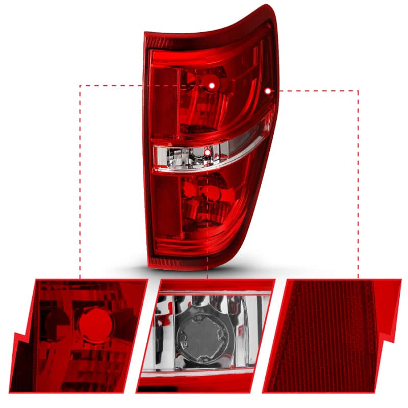 ANZO — ANZO 2009-2014 Ford F-150 Euro Taillight Red/Clear (W/O Bulb)
Tail Light Set
TAILLIGHTS - view 8