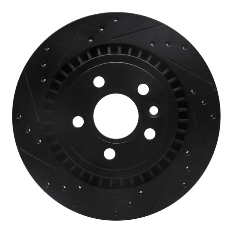 R1 Concepts — R1 07-18 Volvo XC70 Rear Left Drilled & Slotted Black Brake Rotor
R1 Brake Rotor Drill - view 1