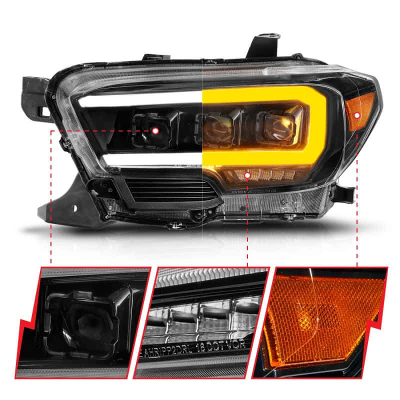 ANZO — ANZO 16-22 Toyota Tacoma LED Projector Headlights w/ Light Bar Sequential Black Housing w/Initiation
Head Light Set
HdLtSet - view 9