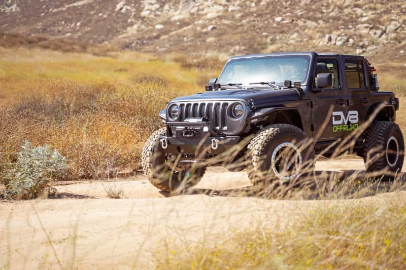 DV8 Offroad — DV8 Offroad 07-23 Jeep Wrangler/Gladiator JT/JK/JL FS-25 Stubby Front Bumper w/Plated Bull Bar
Stubby Front Bumper - view 4