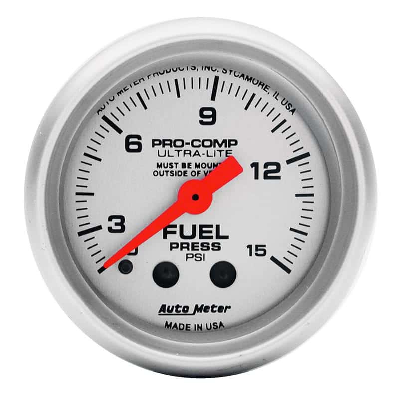 AutoMeter — Autometer Ultra-Lite 2-1/16in 0-15 PSI Mechanical Fuel-Pressure Gauge w/ Isolator
2" FUEL PRESS, 0-15 - view 2