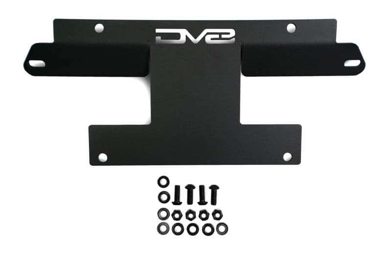 DV8 Offroad — DV8 Offroad 21-22 Ford Bronco Factory Front Bumper Licence Relocation Bracket - Front
License Bracket - view 1