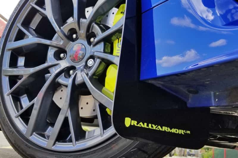 Rally Armor — Rally Armor 15-21 Subaru WRX/STI Black UR Mud Flap w/Green Logo
Mud Flap - view 4