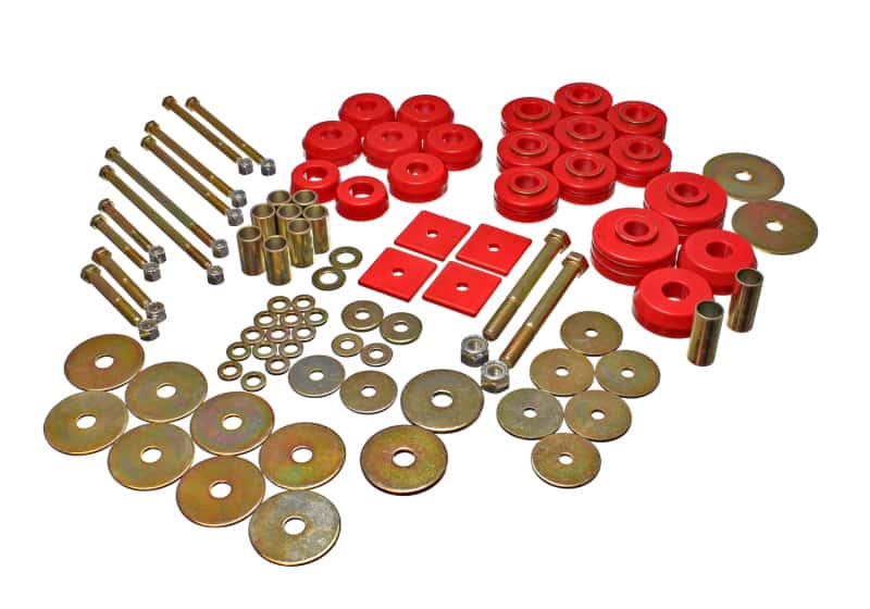 Energy Suspension — Energy Suspension 67-72 Denali XL/Suburban/Yukon XL 2WD/4WD/67-95 K-5 Blazer Red Body(cab) Mount Set
BodyMntBshKt - view 4