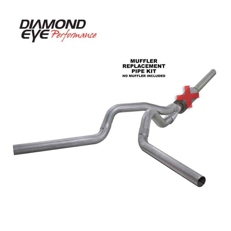 Diamond Eye Performance — Diamond Eye KIT 4in Catback MFLR RPLCMENT PIPE DUAL AL: 2004.5-2007.5 DODGE CUMMINS 600
KIT; 4in.; CB MRP DL - view 2