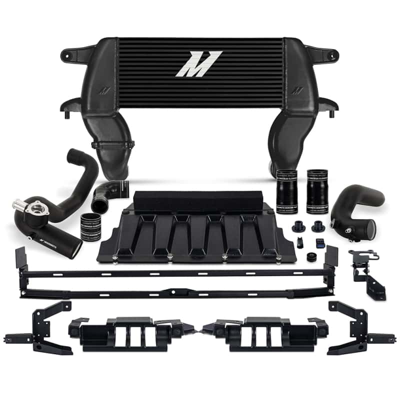 Mishimoto — Mishimoto 21+ Bronco 2.3L High Mount INT Kit BK Core BK Pipes - view 1