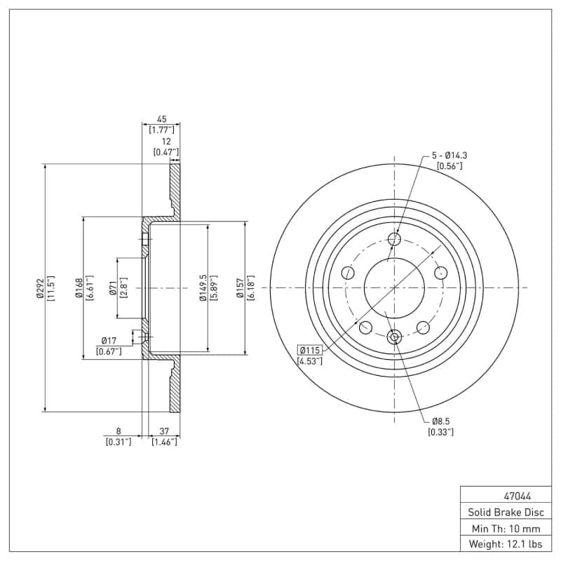 DFC — DFC 11-19 Buick Verano Rear GeoSPEC Coated Rotor
DFC Brake Rotor - view 2