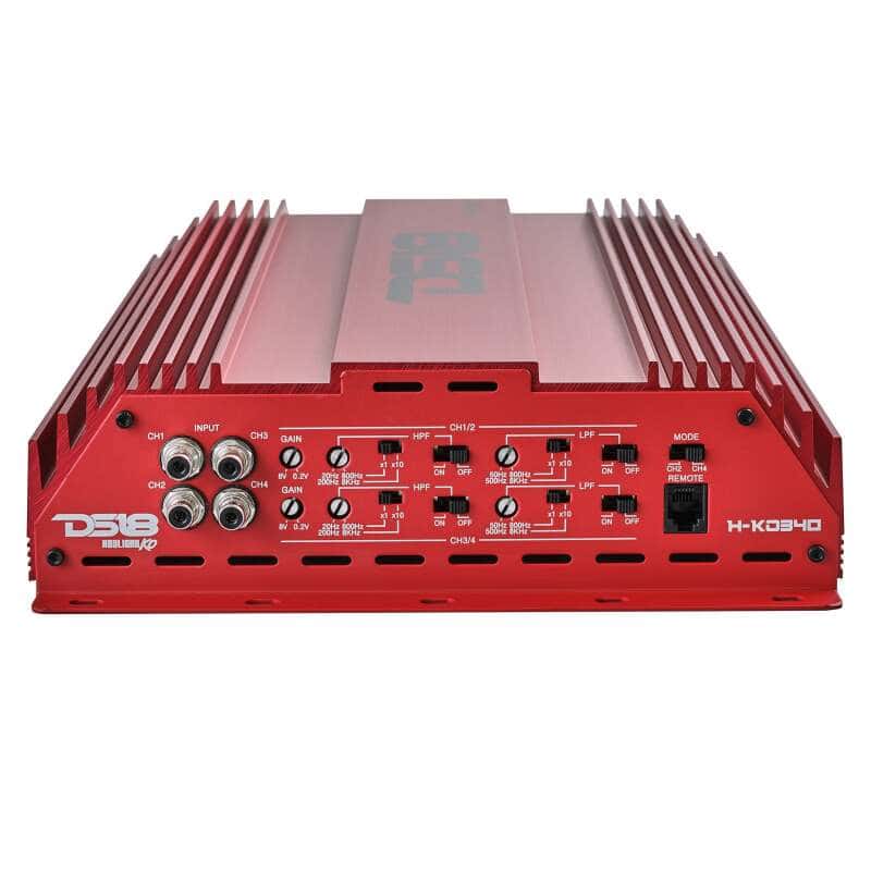 DS18 — DS18 4-Channel Amp 2x 1000/4ohm Bridge 4 x 550/2ohm 4 x 300/4ohm Watts RMS Red - view 5