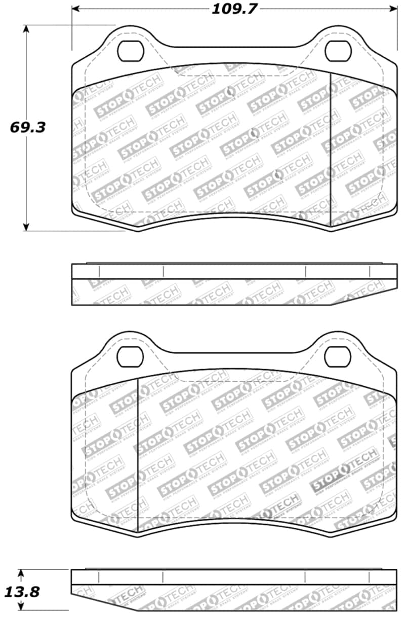 Stoptech — StopTech Performance 00-06 Jaguar S Typre R / XJ R / XJR-S / XJ Sport Rear Brake Pads
Sport Brake Pad - view 7
