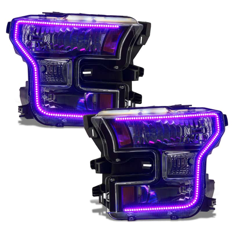 ORACLE Lighting — Oracle 15-17 Ford F-150 Dynamic RGB+A Pre-Assembled Headlights Halogen - Blk Edition - - view 8