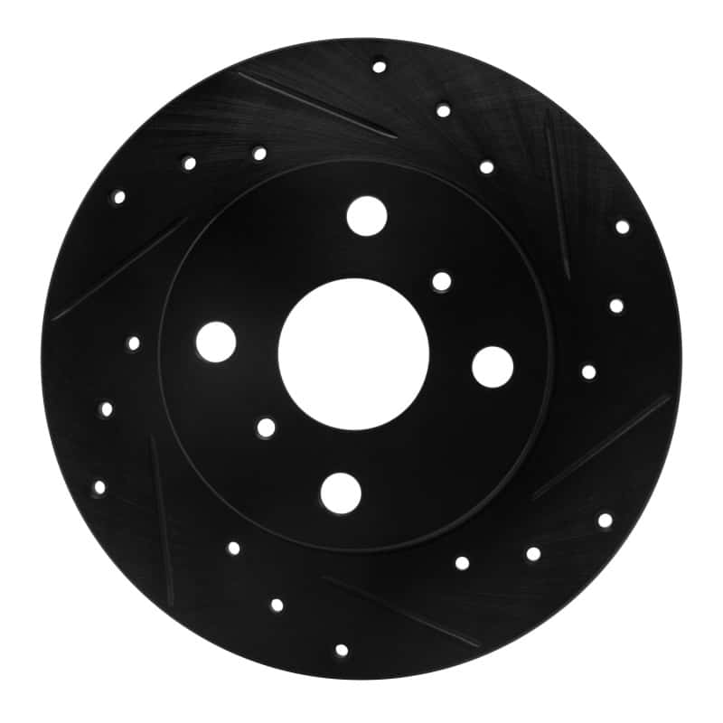 R1 Concepts — R1 85-86 Toyota MR2 Rear Right Drilled & Slotted Black Brake Rotor
R1 Brake Rotor Drill - view 1