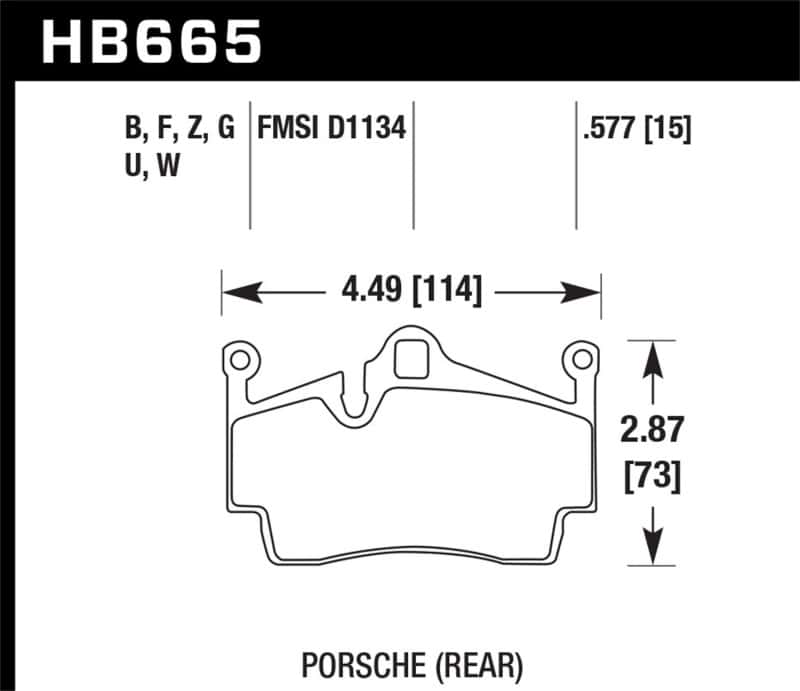 Hawk Performance — Hawk 2012-2015 Porsche Boxster DTC-60 Race Rear Brake Pads
Disc Brake Pad - view 3
