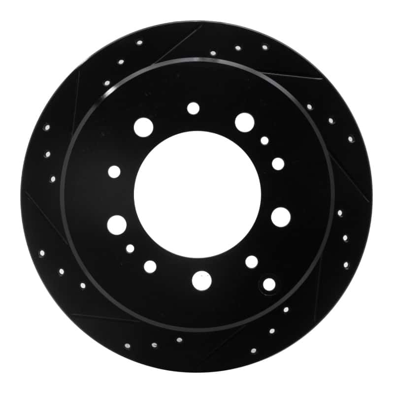 R1 Concepts — R1 98-07 Lexus LX470 Rear Left Drilled & Slotted Black Brake Rotor
R1 Brake Rotor Drill - view 1