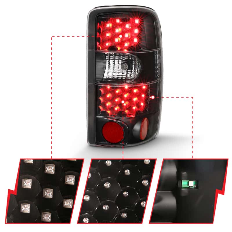 ANZO — ANZO 2000-2006 Chevrolet Tahoe Led Taillights Black/Clear
Tail Light Set
LED Taillights - view 9
