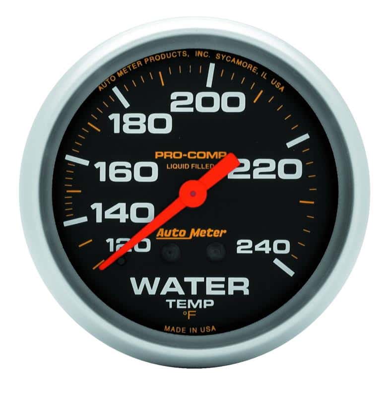 AutoMeter — Autometer Liquid Filled Mechanical 66.7mm 120-240 deg F Water Temperature Gauge w/ 12in Tubing
2-5/8" WATER TEMP, 1 - view 2