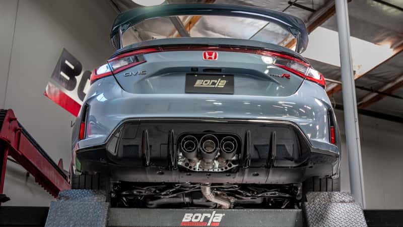 Borla — Borla 2023 Honda Civic Type R MT ATAK Catback Exhaust w/ 4in Black Anodized Carbon Fiber Tips
Cat-Back System - view 2