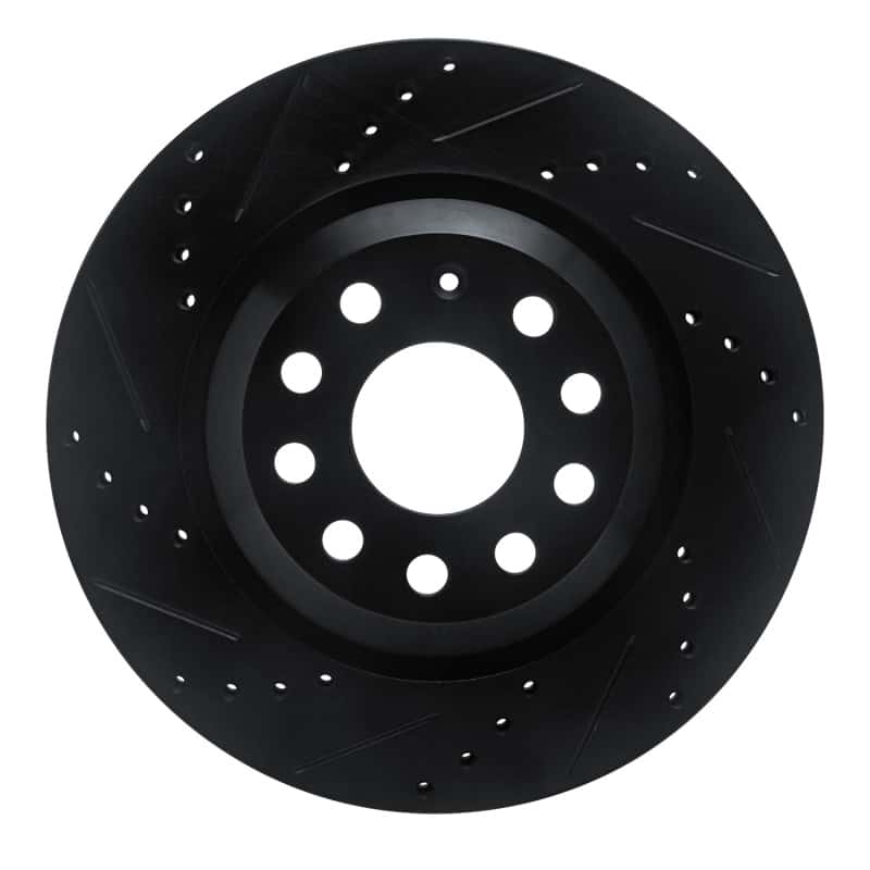 R1 Concepts — R1 15-25 Volkswagen GTI Rear Left Drilled & Slotted Black Brake Rotor
R1 Brake Rotor Drill - view 1