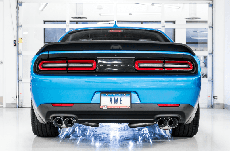 AWE Tuning — AWE Tuning 2015+ Dodge Challenger 6.4L/6.2L SC Track Edition Exhaust - Quad Chrome Silver Tips
Track Exhaust - view 5