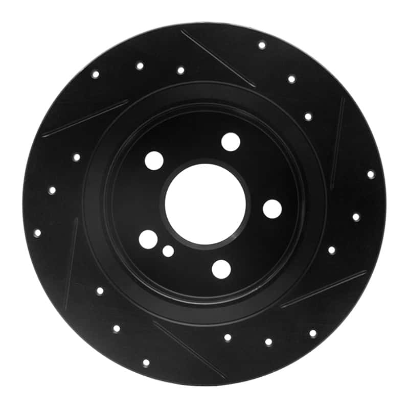 R1 Concepts — R1 14-20 Infiniti QX30 Rear Left Drilled & Slotted Black Brake Rotor
R1 Brake Rotor Drill - view 5