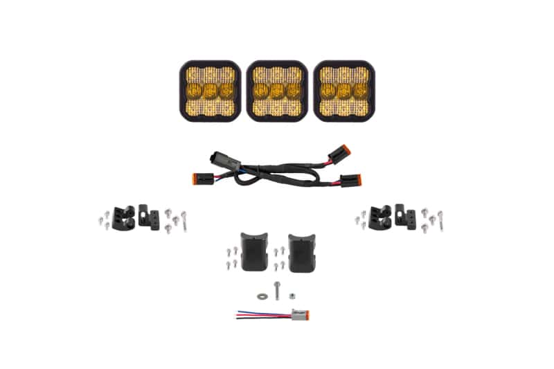 Diode Dynamics — Diode Dynamics SS5 Sport Universal CrossLink 3-Pod Lightbar - Yellow Combo - view 1