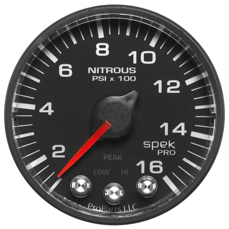 AutoMeter — Autometer Spek-Pro Gauge Nitrous Press 2 1/16in 1600psi Stepper Motor W/Peak & Warn Blk/Blk
GA 2" N2O BFB SPEK - view 2