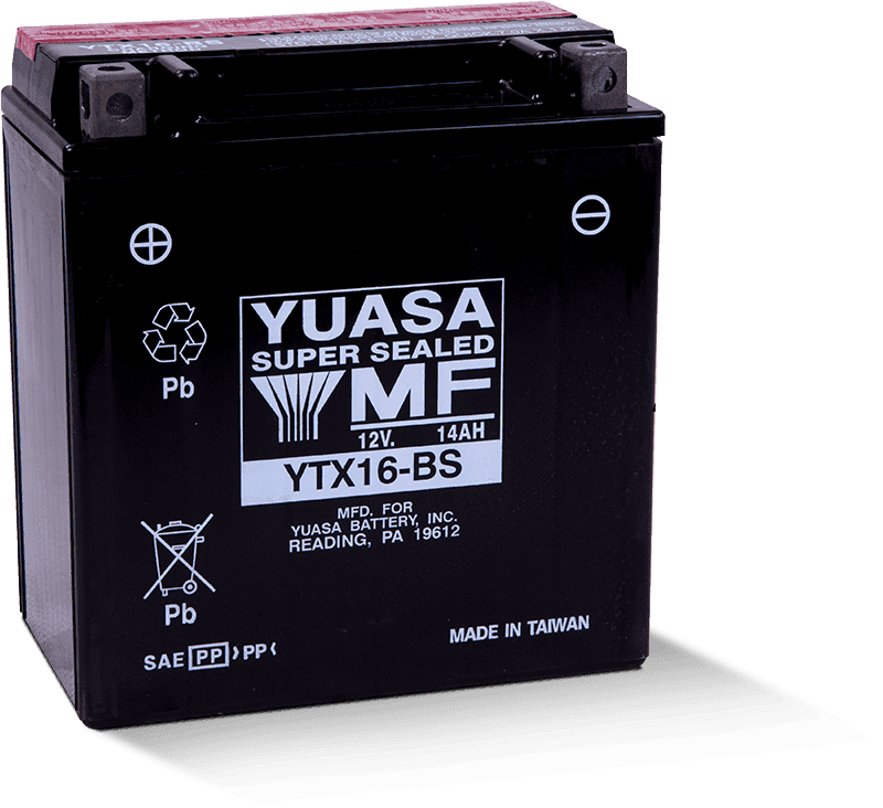 Yuasa Battery — Yuasa YTX16-BS Maintenance Free AGM 12-Volt Battery w/Bottle - view 2