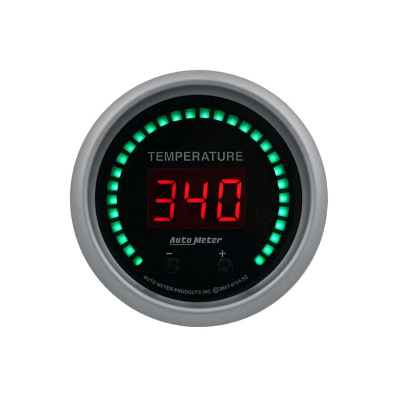 AutoMeter — Autometer 52.4mm Black Switchable 60-340 Degrees F / 40-170 Degrees C Sport-Comp Elite Digital Gauge - view 3