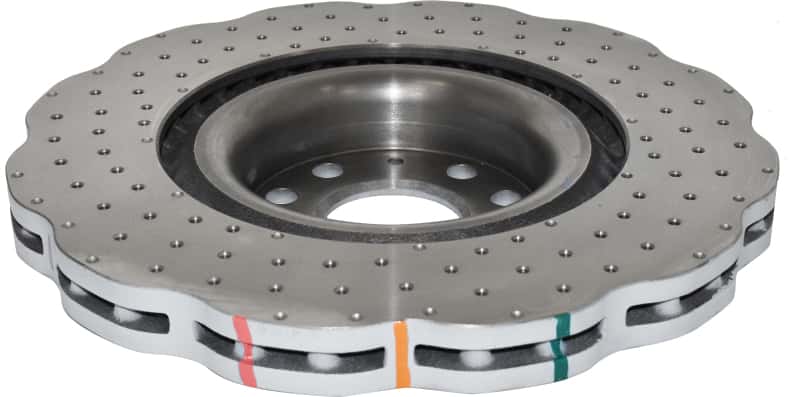 DBA — DBA 12-13 Volkswagen Golf R 2.0L Front 4000 Series Cross Drilled Rotor w/Silver Hat
Brake Rotor
Brake Disc - view 1