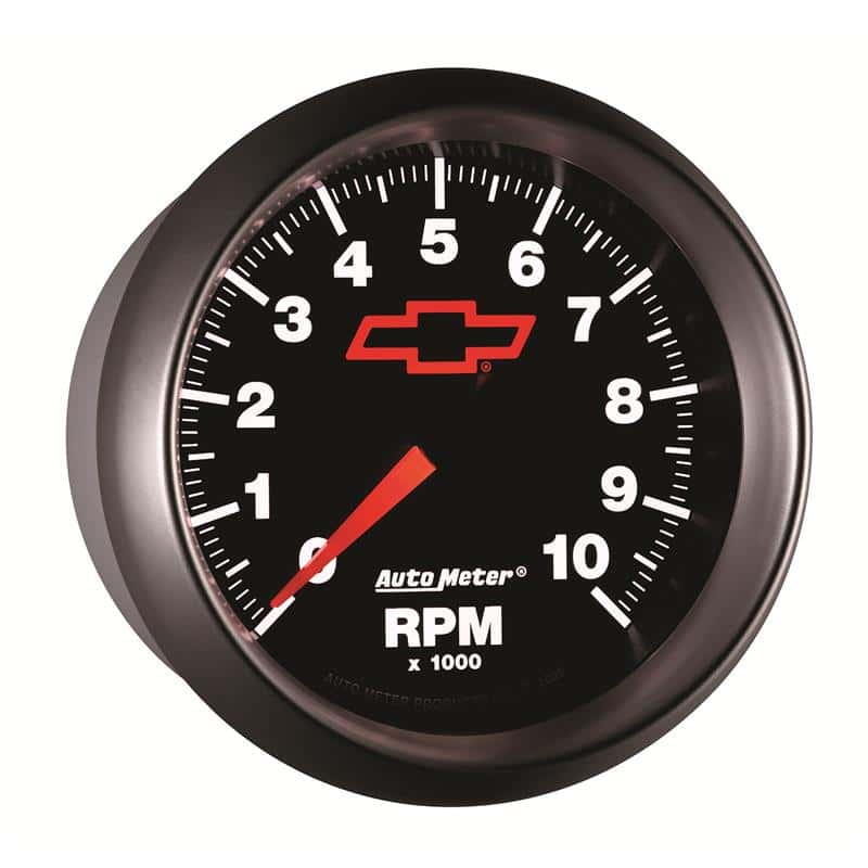 AutoMeter — AutoMeter Gauge Tachometer 3-3/8in. 10K RPM In-Dash Chevy Red Bowtie Black
3-3/8" TACH, 10,000 - view 7