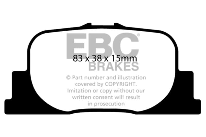 EBC — EBC 00-01 Lexus ES300 3.0 Ultimax2 Rear Brake Pads
Disc Brake Pad - view 1