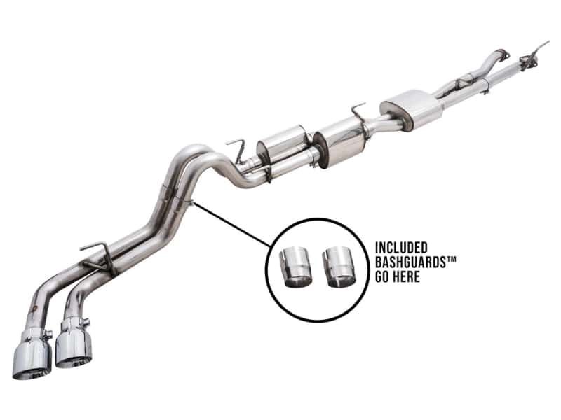 AWE Tuning — AWE 16-22 Toyota Tacoma 0FG Catback Exhaust w/ BashGuard - Dual Chrome Silver Tips
0FG Catback - view 7