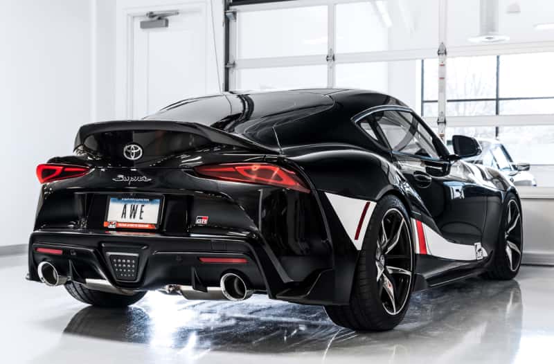AWE Tuning — AWE 2020 Toyota Supra A90 Non-Resonated Touring Edition Exhaust - 5in Chrome Silver Tips
Touring Exhaust - view 5