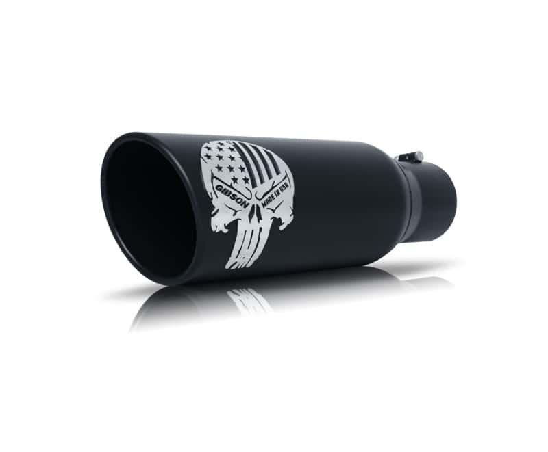 Gibson — Gibson Patriot Skull Rolled Edge Angle-Cut Tip - 5in OD/2.75-3in Inlet/12in Length - Black Ceramic
Exhaust Tip - view 1