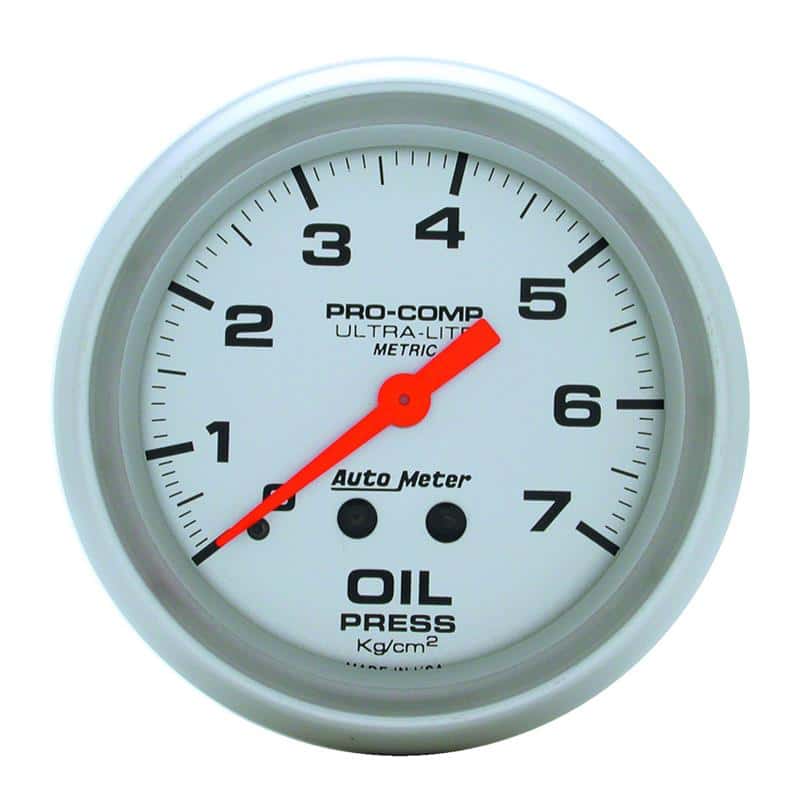 AutoMeter — Autometer Ultra-Lite 66.7mm METRIC 0-7 Kg/CM 2 Oil Pressure Mechanical Gauge
2-5/8" OIL PRESS, 0- - view 2