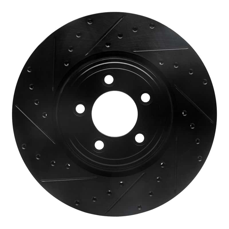 R1 Concepts — R1 06-10 Jaguar XK Front Left Drilled & Slotted Black Brake Rotor
R1 Brake Rotor Drill - view 1