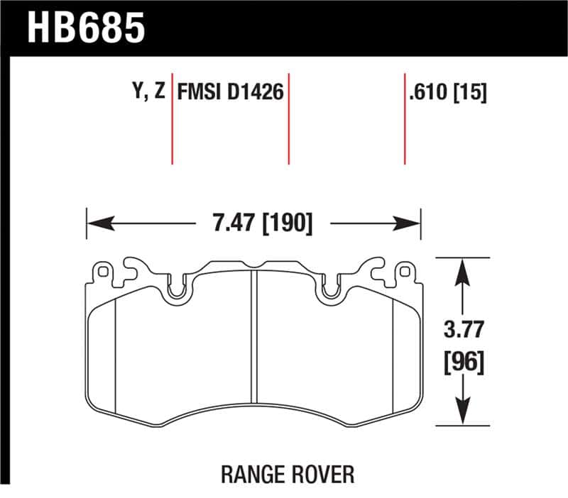 Hawk Performance — Hawk 10-11 Range Rover/Range Rover Sport Supercharged Performance Ceramic Street Front Brake Pads
Disc Brake Pad - view 1