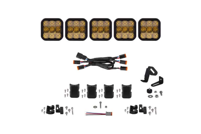 Diode Dynamics — Diode Dynamics SS5 Pro Universal CrossLink 5-Pod Lightbar - Yellow Combo - view 1