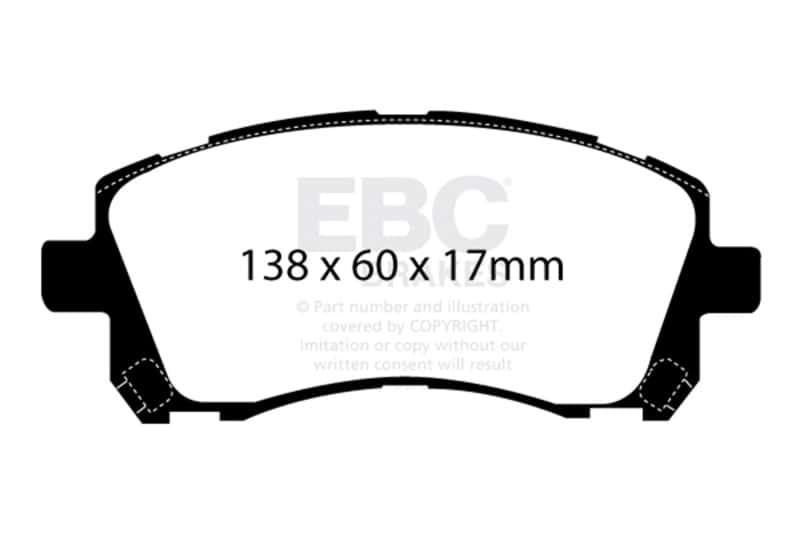 EBC — EBC 01-02 Subaru Impreza 2.0 Turbo WRX Bluestuff Front Brake Pads
Disc Brake Pad - view 4